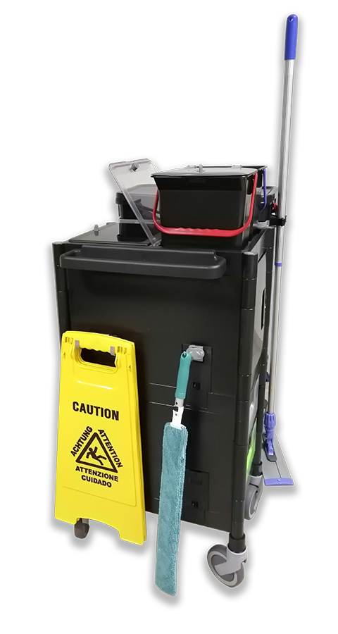 Kit completo per la pulizia manuale con carrello modello COMPACT